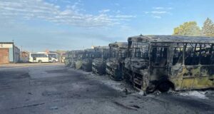 Дроны ВСУ сожгли 40 автобусов в городском автопарке в Херсонской области